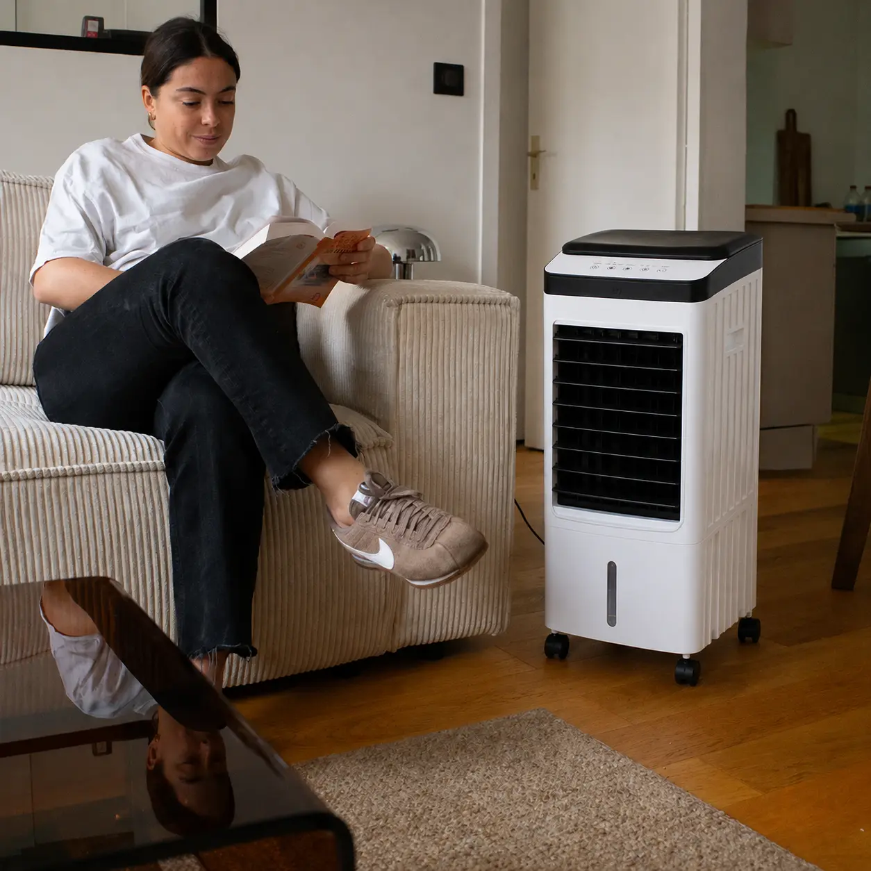 VentCool Polara — confort au frais dans le salon, fenêtres fermées