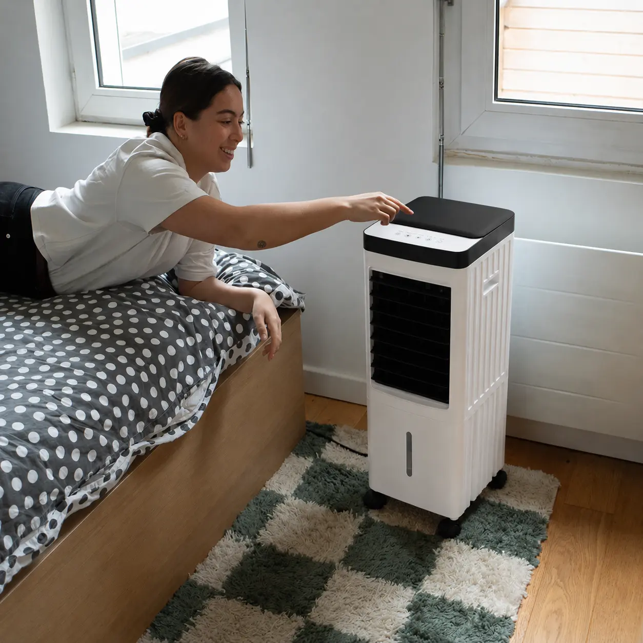 VentCool Polara — pilotage depuis le lit avec télécommande ou écran LCD